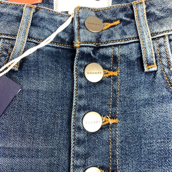 SUNDRY High Waist Rainbow Pocket Cropped Jeans - Picture 8 of 13